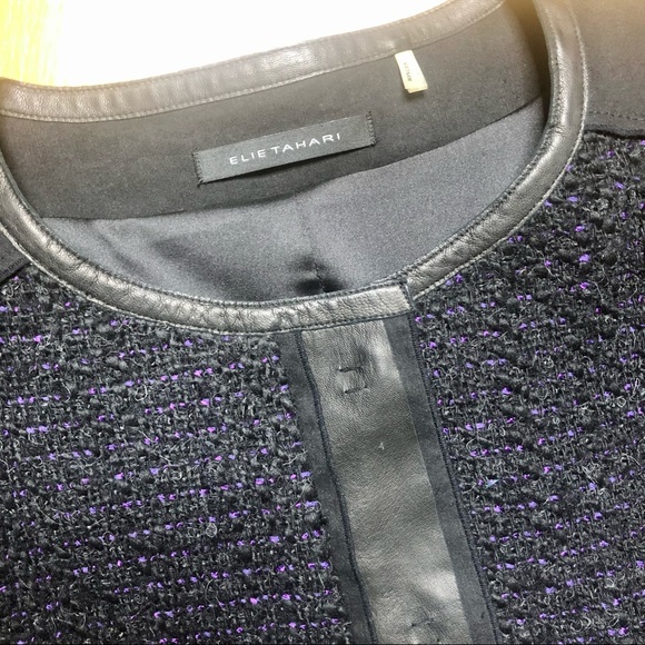 ELIE TAHARI COLLARLESS TWEED BLAZER - Picture 2 of 8